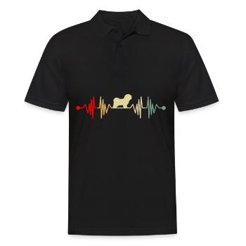 Havaneser Blanc Battement de Coeur Vintage - Polo Homme - noir - Devant - Kai (181cm)