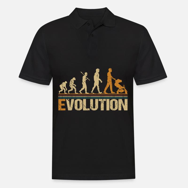 Papa Vater mit Kinderwagen Evolution - Männer Poloshirt - Schwarz