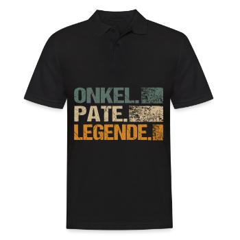 Onkel Pate Legende für Patenonkel - Männer Poloshirt - Schwarz - Vorne - Kai (181cm)