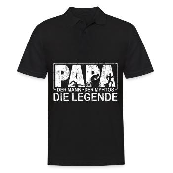 Triathlon Triathlet Papa witziger Legende Spruch - Männer Poloshirt - Schwarz - Vorne - Kai (181cm)