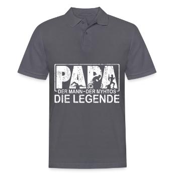 Triathlon Triathlet Papa witziger Legende Spruch - Männer Poloshirt - Anthrazit - Vorne - Nico (186cm)