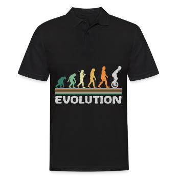 Monocycle cirque artiste évolution rétro drôle - Polo Homme - noir - Devant - Kai (181cm)