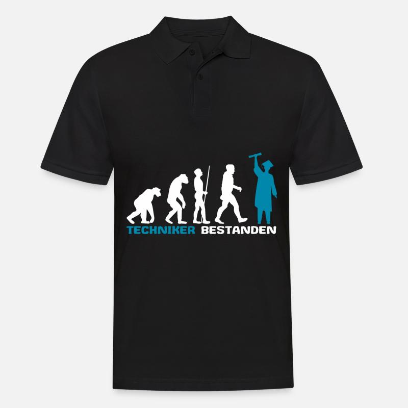 Techniker Abschluss Prüfung Bestanden Evolution - Männer Poloshirt - Schwarz