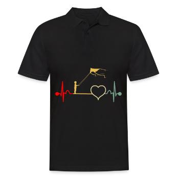 Drachensteigen Drachen Steigen Herzschlag Vintage - Männer Poloshirt - Schwarz - Vorne - Kai (181cm)