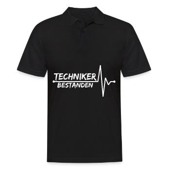 Techniker Abschluss Prüfung bestanden Meister - Männer Poloshirt - Schwarz - Vorne - Kai (181cm)