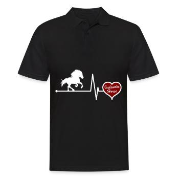 Islandpferd Tölt Herzschlag Geschenk Idee - Männer Poloshirt - Schwarz - Vorne - Kai (181cm)