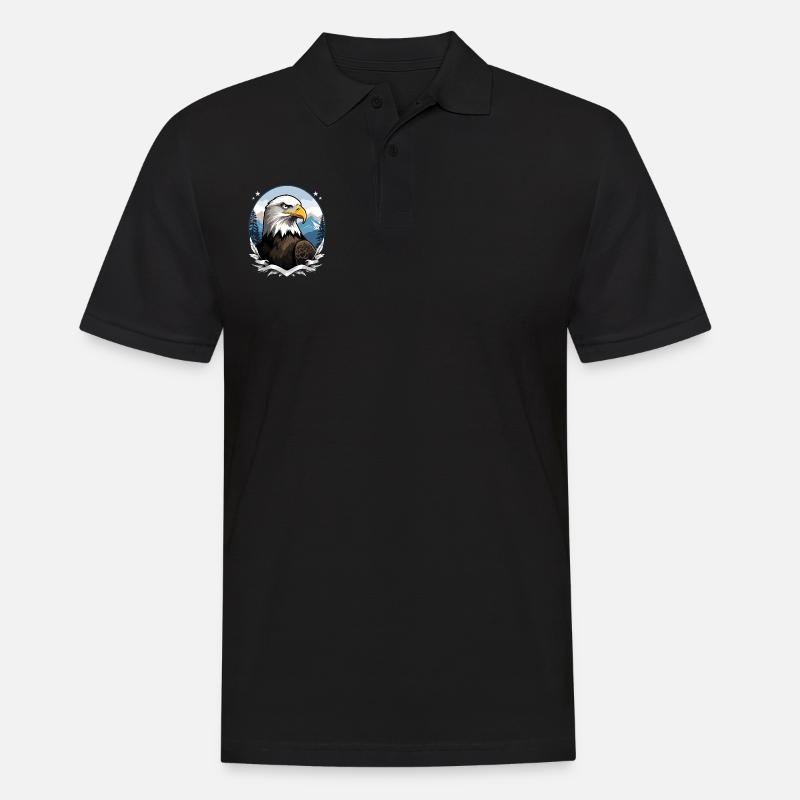 Weißkopfseeadler - Männer Poloshirt - Schwarz
