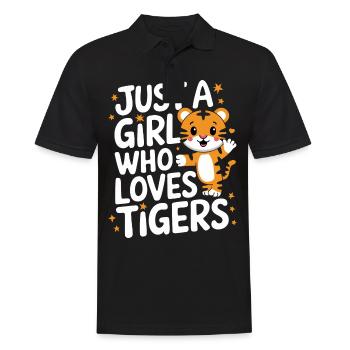 Tiger Tier Zoo Wildtier - Männer Poloshirt - Schwarz - Vorne - Kai (181cm)
