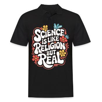 Athéisme, athée, anti-religion, agnostique - Polo Homme - noir - Devant - Kai (181cm)