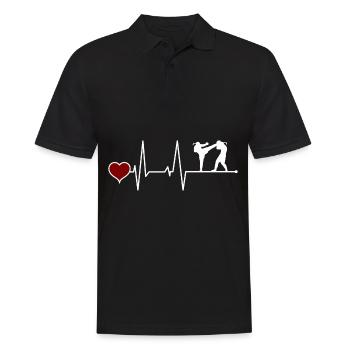 Muay Thai Thaiboxen Herzschlag - Männer Poloshirt - Schwarz - Vorne - Kai (181cm)