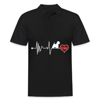 West Highlan Terrier Westie Heartbeat Red Heart - Men's Polo Shirt - black - Front - Kai (181cm)