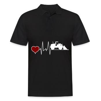Wheel Loader Heartbeat - Men's Polo Shirt - black - Front - Kai (181cm)