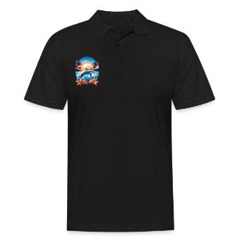 Delfin - Männer Poloshirt - Schwarz - Vorne - Kai (181cm)