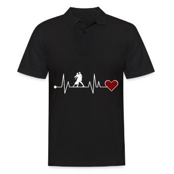 Cadeau de battement de coeur de danse de danse de tango pour couple de danse - Polo Homme - noir - Devant - Kai (181cm)