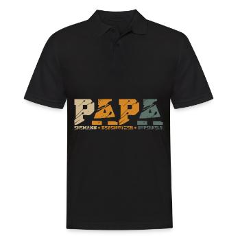 Papa Ehemann Beschützer Held - Männer Poloshirt - Schwarz - Vorne - Kai (181cm)