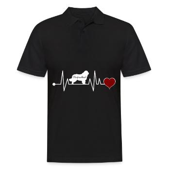Neufundländer Herzschlag Geschenk - Männer Poloshirt - Schwarz - Vorne - Kai (181cm)