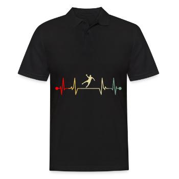 Handball handball battement de cœur - Polo Homme - noir - Devant - Kai (181cm)