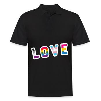 LGBTQ Love Pride Égalité lgbtq+ - Polo Homme - noir - Devant - Kai (181cm)