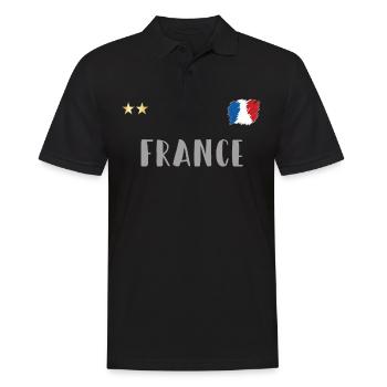 Maillot de foot France du coeur - Polo Homme - noir - Devant - Kai (181cm)