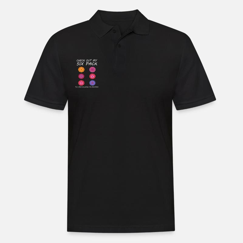 Blumen Sixpack - Männer Poloshirt - Schwarz
