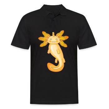 Yellow unicorn axolotl - Men's Polo Shirt - black - Front - Kai (181cm)