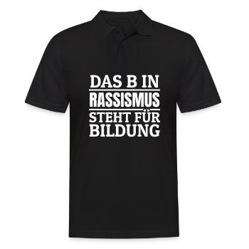 Menschenrechte schützen Gegen Hass und Rassismus - Männer Poloshirt - Schwarz - Vorne - Kai (181cm)