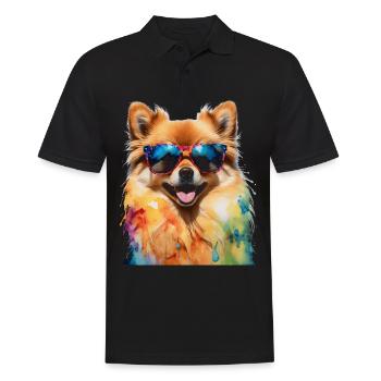 Lunettes de soleil poméranienne Poméranie Dog Print - Polo Homme - noir - Devant - Kai (181cm)