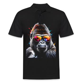 Lunettes de soleil Gorilla Monkey Colorful Animal Design Print - Polo Homme - noir - Devant - Kai (181cm)