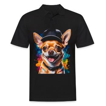 Chihuahua Snapback Cap Chien Drôle Design Print - Polo Homme - noir - Devant - Kai (181cm)