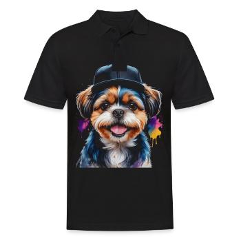 Shih Tzu Snapback Cap Chien Drôle d’Animal Print - Polo Homme - noir - Devant - Kai (181cm)