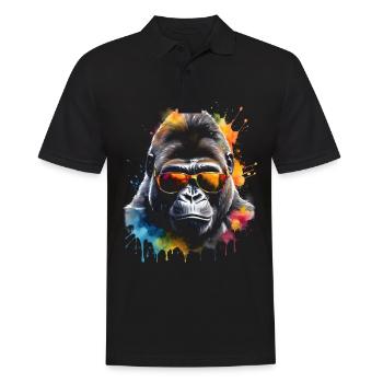 Lunettes de soleil Gorilla Monkey Colorful Animal Design Print - Polo Homme - noir - Devant - Kai (181cm)