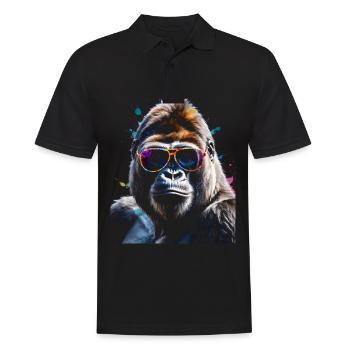 Lunettes de soleil Gorilla Monkey Colorful Animal Design Print - Polo Homme - noir - Devant - Kai (181cm)