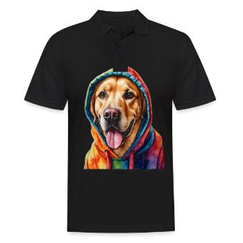 Labrador Retriever Sweat à capuche chien Funny Design Print - Polo Homme - noir - Devant - Kai (181cm)