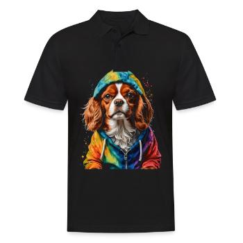 Cavalier King Charles Spaniel Sweat à capuche imprimé chien - Polo Homme - noir - Devant - Kai (181cm)