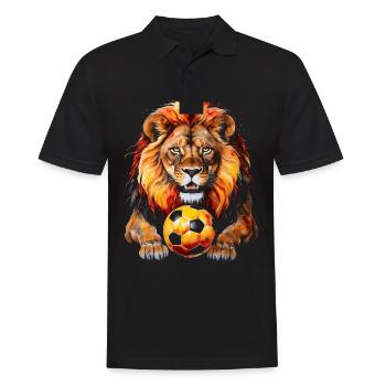Lion Football Coloré Belgique Animal Design Print - Polo Homme - noir - Devant - Kai (181cm)