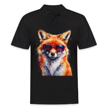 Lunettes de soleil renard imprimé imprimé animal coloré - Polo Homme - noir - Devant - Kai (181cm)