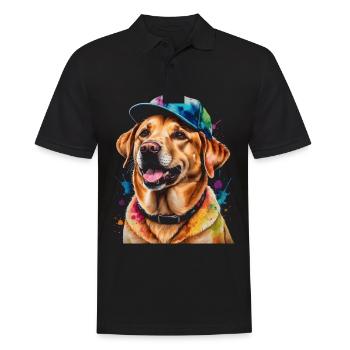 Labrador Retriever Snapback Cap Dog Design Print - Polo Homme - noir - Devant - Kai (181cm)