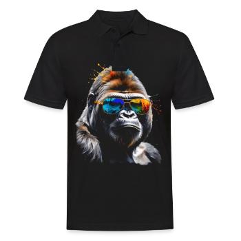 Lunettes de soleil Gorilla Monkey Colorful Animal Design Print - Polo Homme - noir - Devant - Kai (181cm)