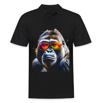 Lunettes de soleil Gorilla Monkey Colorful Animal Design Print - Polo Homme - noir - Devant - Kai (181cm)