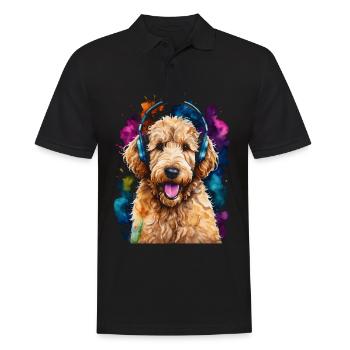 Goldendoodle Casque Chien Animal Design Imprimer - Polo Homme - noir - Devant - Kai (181cm)