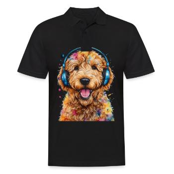 Goldendoodle Casque Chien Animal Design Imprimer - Polo Homme - noir - Devant - Kai (181cm)