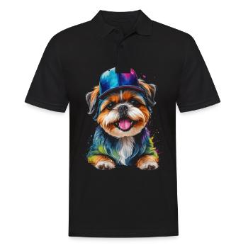 Shih Tzu Snapback Cap Chien Drôle Animal Print - Polo Homme - noir - Devant - Kai (181cm)
