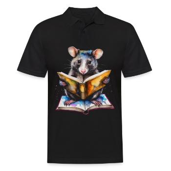 Possum Lecture Coloré Animal Design Imprimer - Polo Homme - noir - Devant - Kai (181cm)