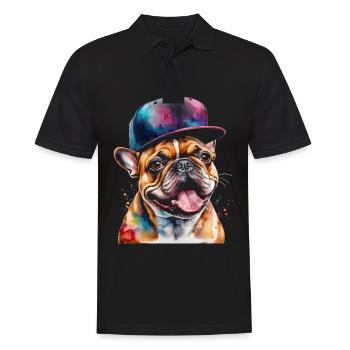 French Bulldog Snapback Cap Frenchie Dog - Men's Polo Shirt - black - Front - Kai (181cm)