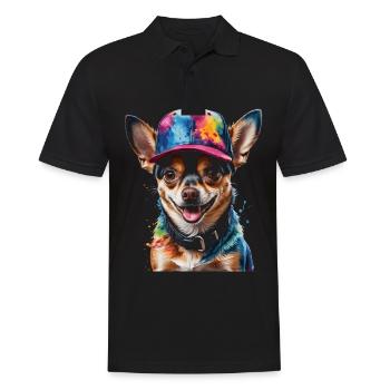 Chihuahua Snapback Cap Chien Drôle Design Print - Polo Homme - noir - Devant - Kai (181cm)