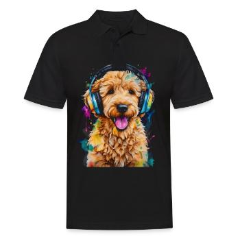 Goldendoodle Casque Chien Animal Design Imprimer - Polo Homme - noir - Devant - Kai (181cm)