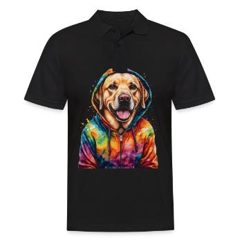 Labrador Retriever Hoodie Hund Lustig Design Print - Männer Poloshirt - Schwarz - Vorne - Kai (181cm)