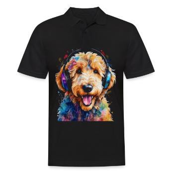 Goldendoodle Casque Chien Animal Design Imprimer - Polo Homme - noir - Devant - Kai (181cm)