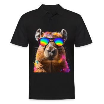 Lunettes de soleil Capybara Capy Colorful Animal Design Print - Polo Homme - noir - Devant - Kai (181cm)