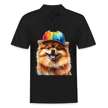 Pomeranian Zwergspitz Snapback Cap Hund Print - Männer Poloshirt - Schwarz - Vorne - Kai (181cm)